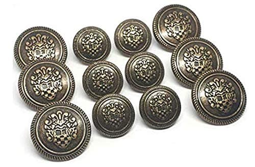 CHIMES Antique Metal Bronze Round Button for Blazer Suit, Sherwani and Indian Dresses Sports Coat Uniform Jacket Beautiful and Classy Design (Bronze 12 Coat Button)
