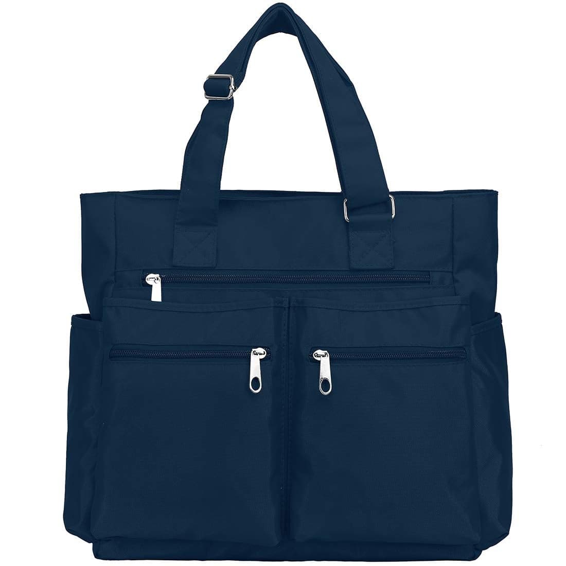 VOLGANIK ROCK Canvas Tote Bag Waterproof Nylon Multi Pocket Shoulder Bags Laptop Work Bag Teacher Purse Handbag for Women Men