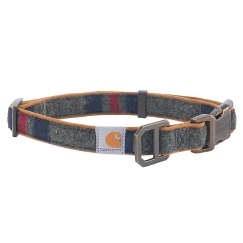 Carhartt Pet Fully Adjustable Webbing Collars for Dogs, Reflective Stitching for Visibility, Blanket Stripe, Medium