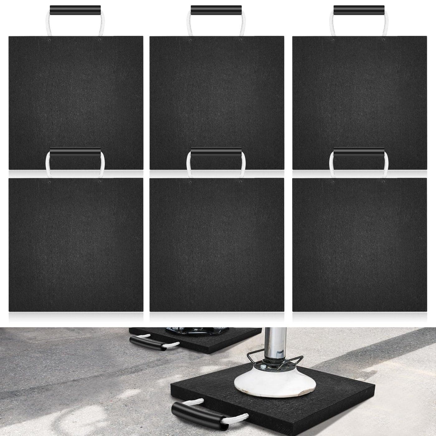 Drydiet 2 Pcs Rv Jack Blocks Pads Stabilizing Outrigger Pads Rv Leveling Stackable Waterproof Handle for Tow Service Truck Trailer Crane Wrecker Landing Gear Black 12 x 12 x 1 Inches