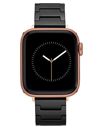 WITHit Anne Klein Ceramic Link Fashion Bracelet for Apple Watch Secure Adjustable Apple Watch Replacement Band Fits Most Wrists 384041mm Black