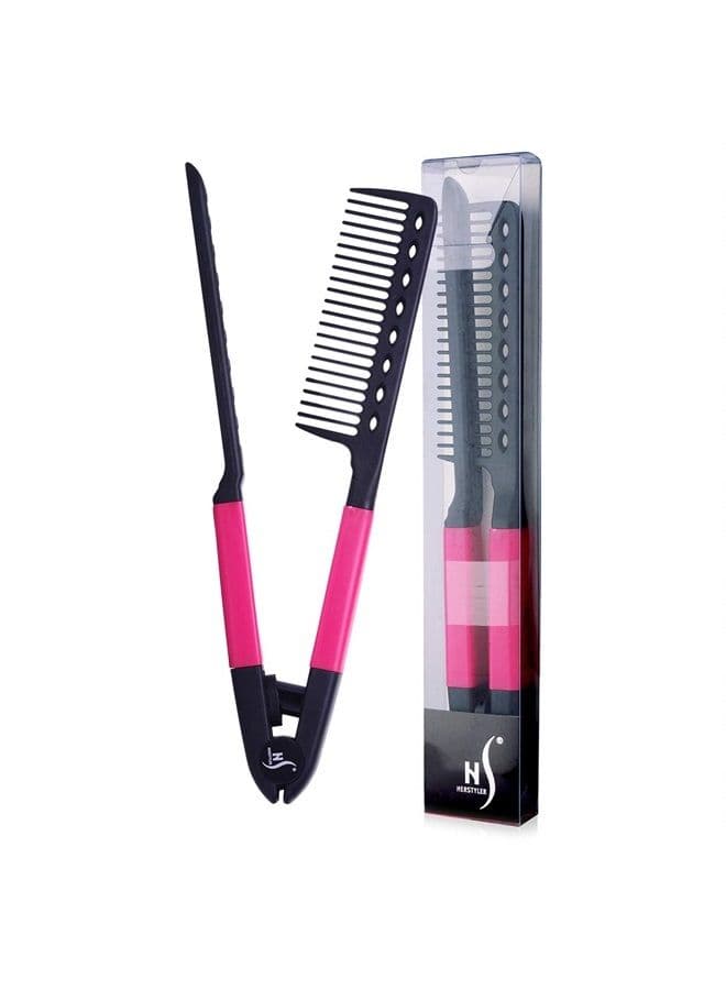 Herstyler Straightening Comb For Hair - Flat Iron Comb For Great Tresses Hair Straightener Comb With A Firm Grip - Straightener Comb For Knotty Hair - Styling Comb - Hair Comb for Straight Hair (Pink)