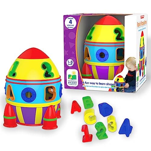 The Learning Journey Early Learning Rocket Shape Sorter Toddler Toys Gifts for Boys Girls Ages 12 Months and Up Award Winning Toy 204207