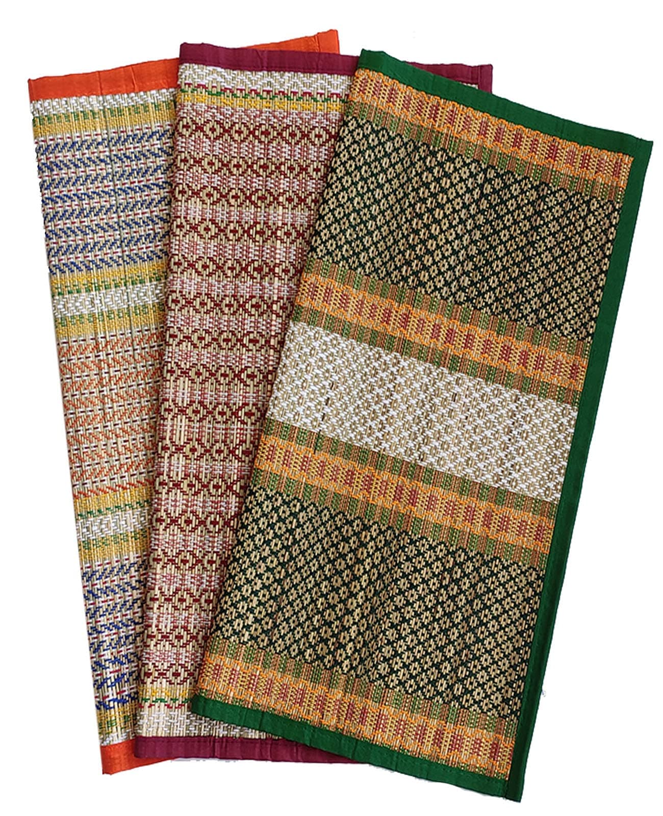 Montelal Store 18 X 18 Inch Hand Made Kusha Grass Rectangular Aasan for Pooja (Multicolour) -Pack of 3(Madurkathi River Grass Sedge/Korai)
