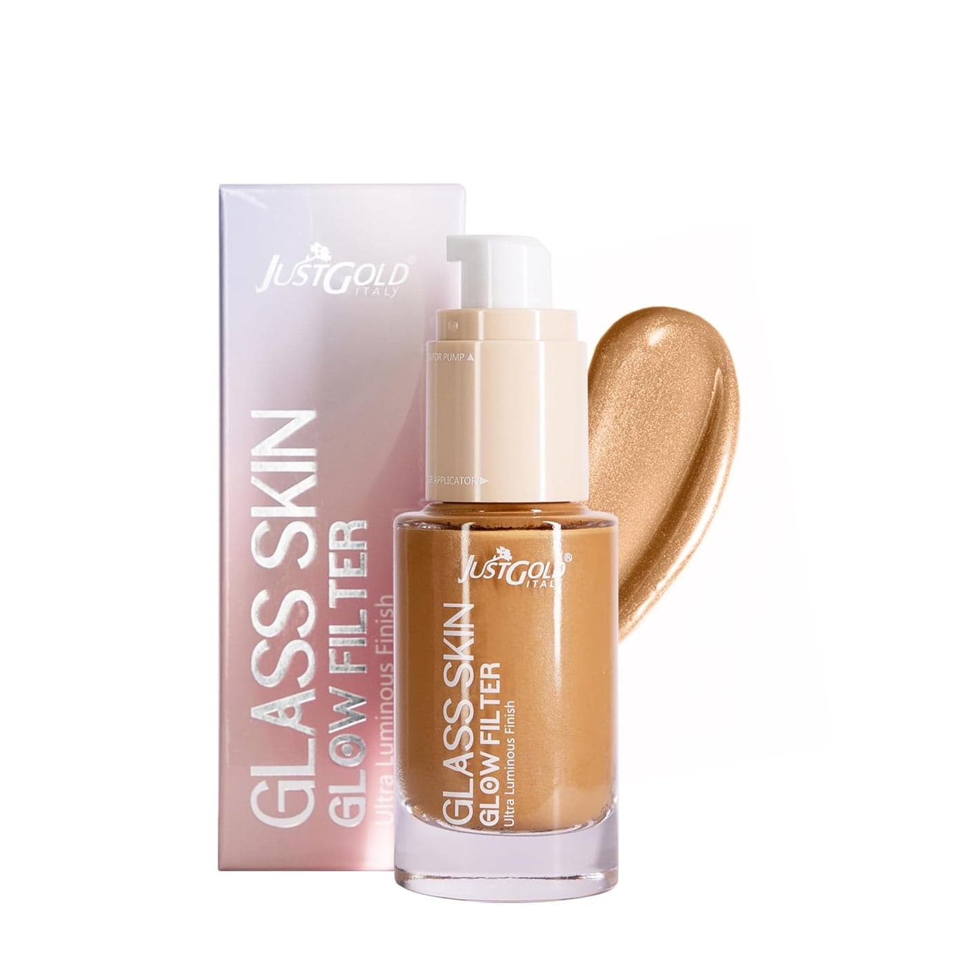 Justgold Glas skin Glow Filter Ultra Luminous Finish Enriched with Vitamin E Caramel 105 30 ML