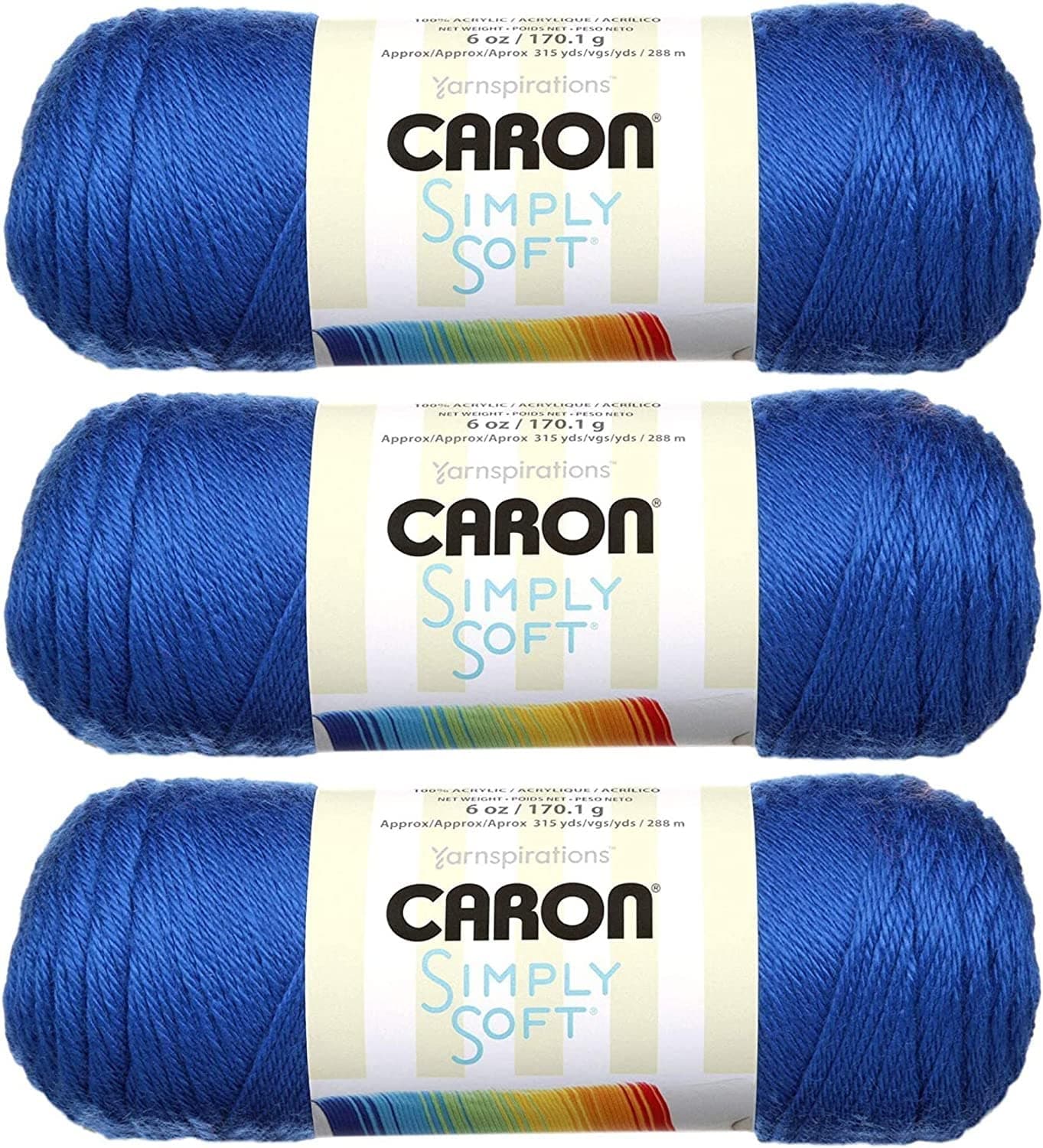 Caron Simply Soft Yarn Solids 3Pack Royal Blue H970039767
