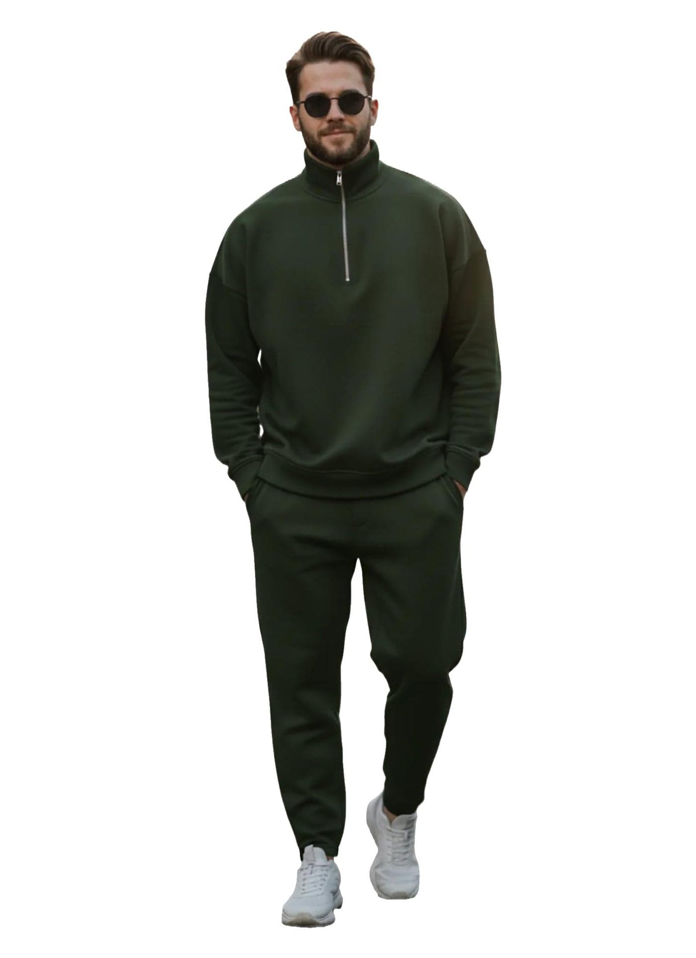 Mack Jonney Solid Half Zipper Track Suit for men | Co-ord Set | Warm Fleece Tracksuit Set | Full Sleeve Sweatshirt-M6180