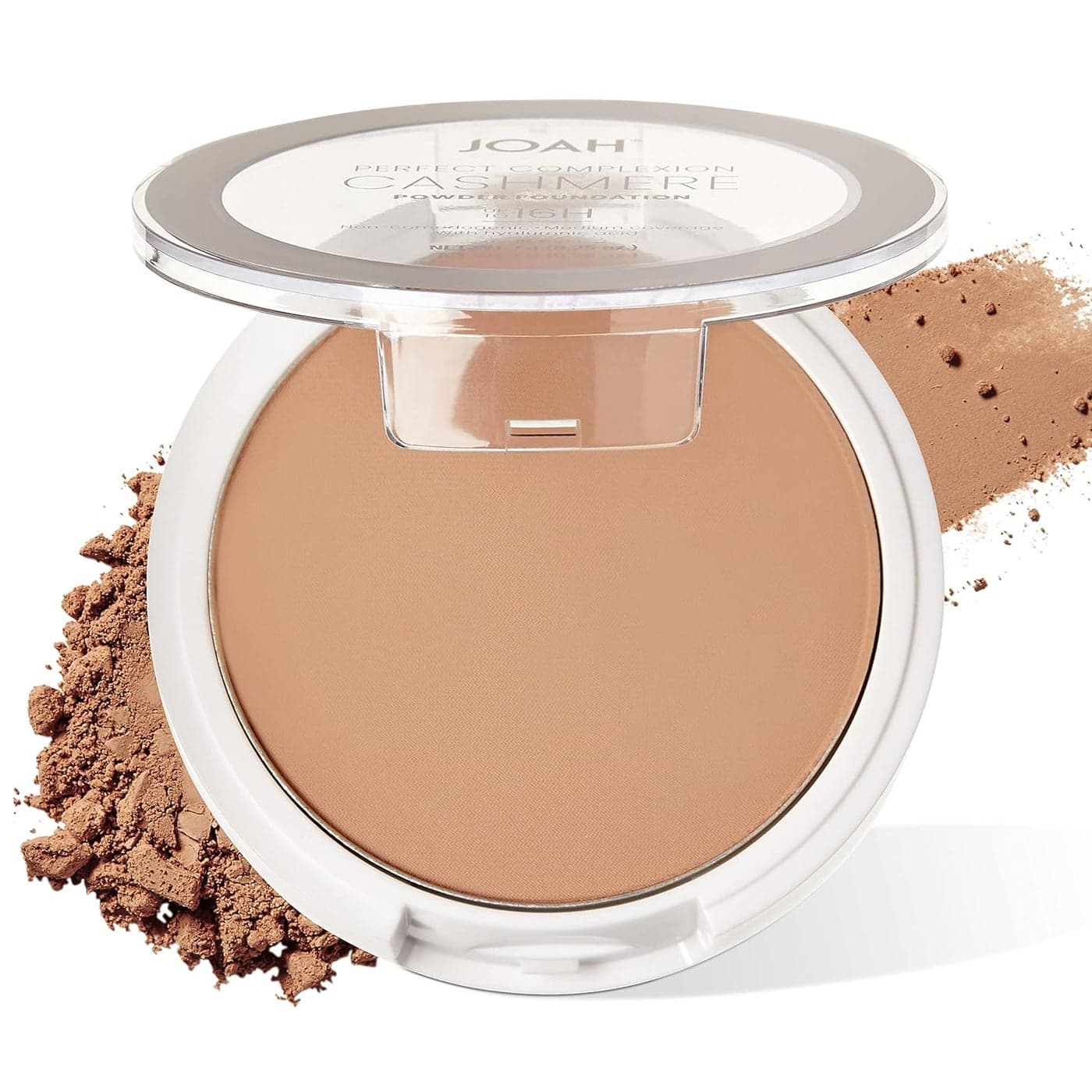 JOAH Perfect Complexion Cashmere Powder Foundation Medium Face Coverage Matte Finish Korean Makeup Compact Design For Oily All Skin Types 16 Hour Wear Medium with Neutral Undertones