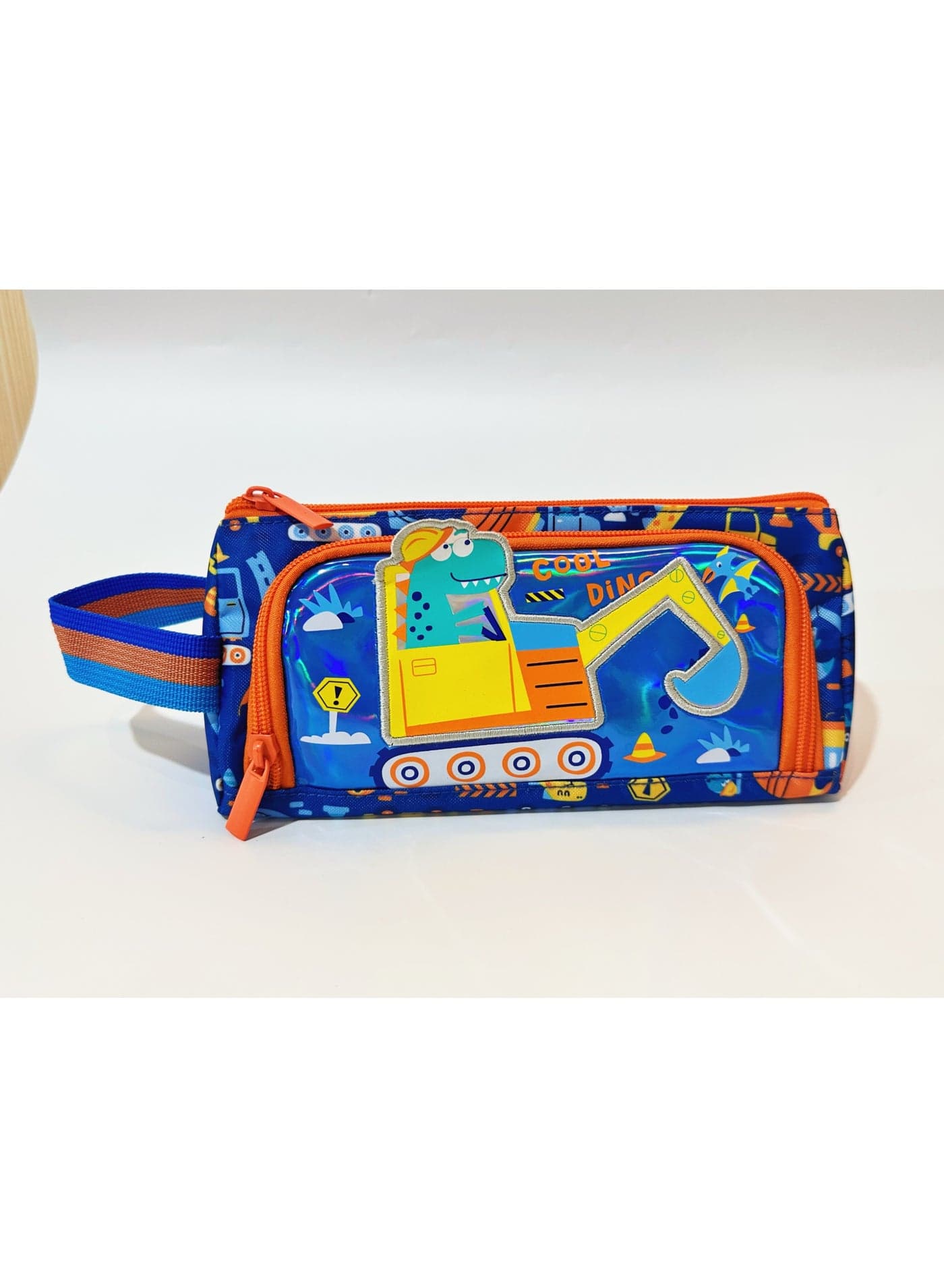 Dinosaur Excavator 3D Stereo Pencil Case 420D+PU Double Layer Large Capacity Student Pencil Bag 19 Colors Available