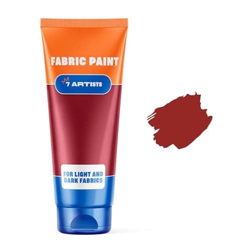 Dark Red Fabric Paint 2 fl oz Permanent Fabric Paint Red Crimson for Clothes Textile Clothing Paints for Cotton and Synthethic Furniture Upholstery Shoes Sneakers TShirt Tote Bags