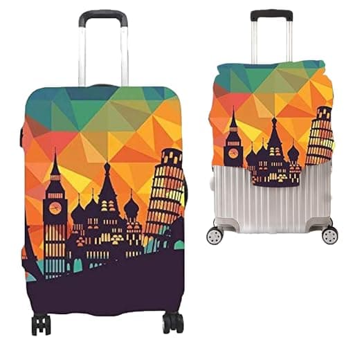 Handcuffs Luggage Cover Trolley Travel Covers, Washable Dust Proof Anti-Scratch Suitcase Protector (Multi Color Yellow, L (27"-30"))
