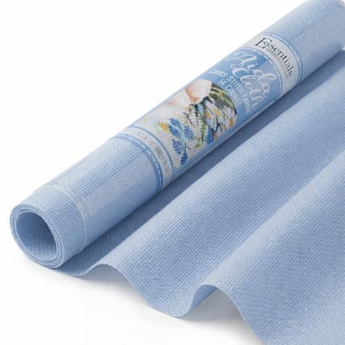 Essentials By Leisure Arts Aida Cloth 14 Count Barely Blue Cross Stitch Fabric Embroidery Fabric Cross Stitch Supplies for Crafting Stitching and Sewing Projects 15X18