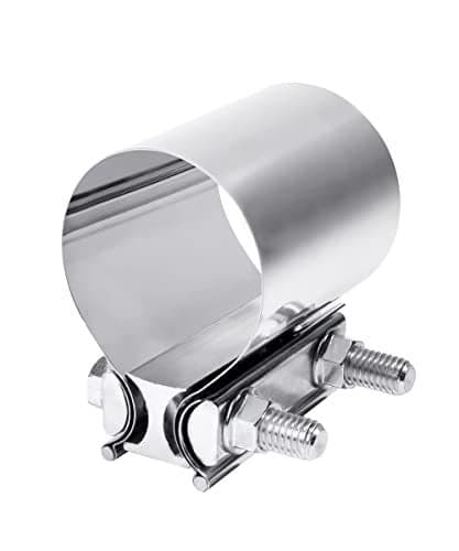 Zlirfy Stainless Steel Exhaust Clamp Band Universal Widening Butt Joint Clamp Fit for Exhaust Pipe 2 inch