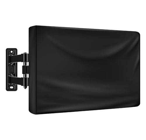 HUFUOUT Outdoor TV Cover 5254 Inch TV Display Protector Waterproof and Weatherproof Outside Flat Screen Cover 52W x 31H 600D Fabric Black 5254