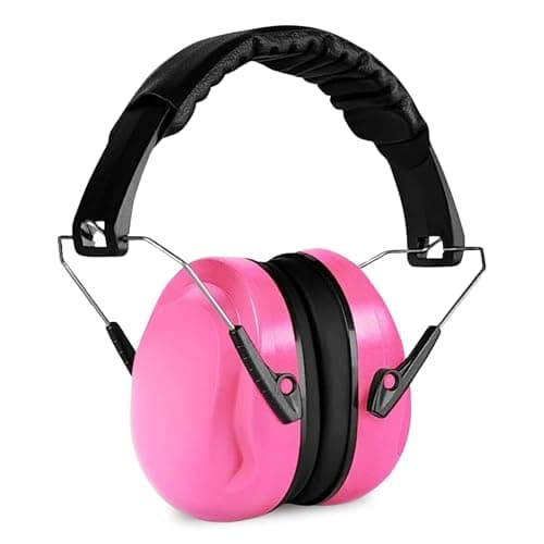 Ear Muffs for Kids Ear Protection, Noise Cancelling Headphones for Toddlers, Autism, with Adjustable Head Band, Ear Protection for Kids Football Game, Concerts, Air Shows, Fireworks (Pink)