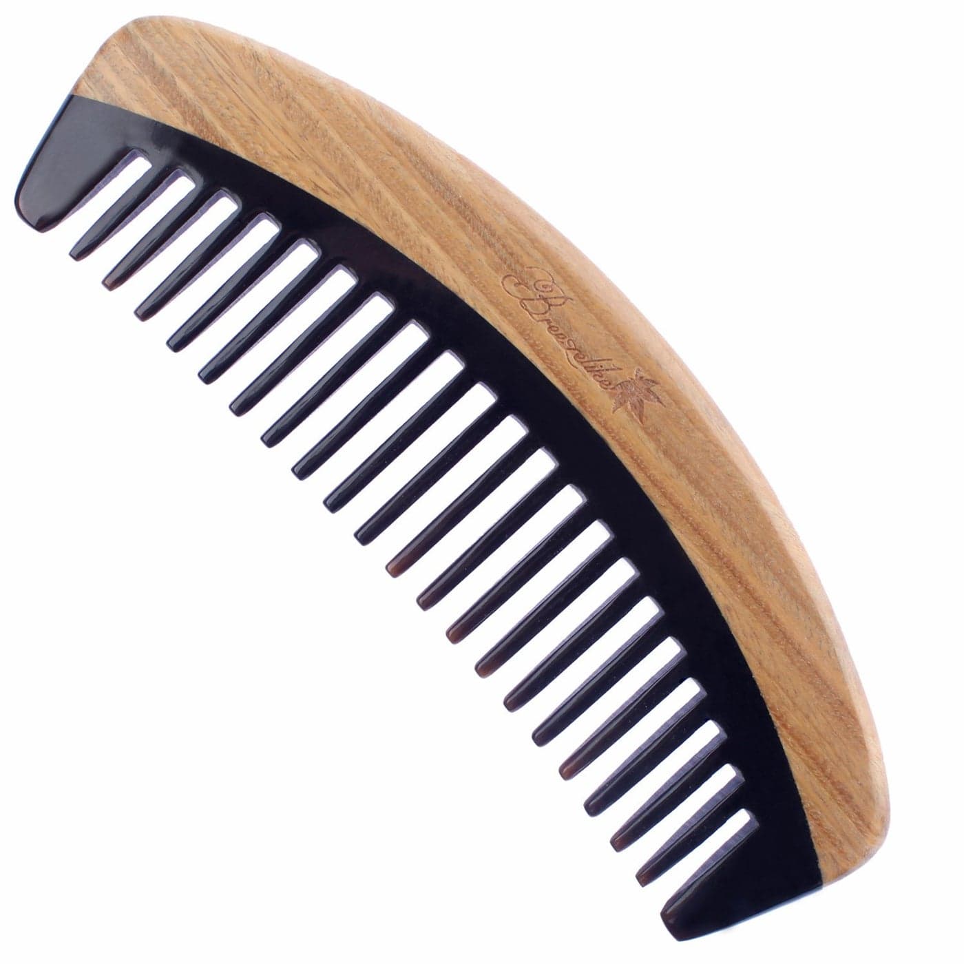 Hair Comb Wide Tooth Wooden Detangling Comb for Curly Hair No Static Sandalwood Buffalo Horn Comb for Men and Women