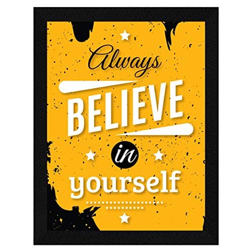 ArtX Paper Motivational Quote Always Believe In Yourself Wall Frame Art Painting, Multicolor, Motivational, 10.5X13.5 in, Set of 1