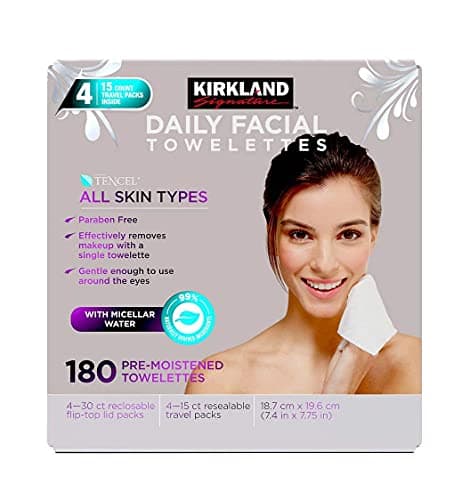 KIRKLAND SIGNATURE Paraben Free Micellar Daily Facial Cleansing Towelettes 180 Count