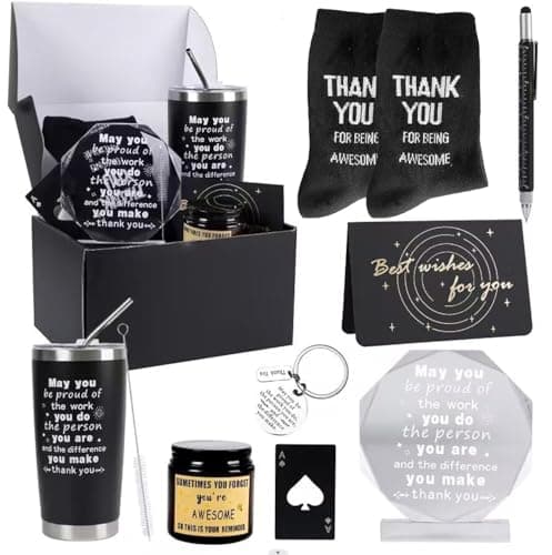 Kolewo4ever 9 Pieces Employee Appreciation Gift for Men Thank You Gift May you Be Proud Gifts for Team Coworkers Farewell Male Friend Black
