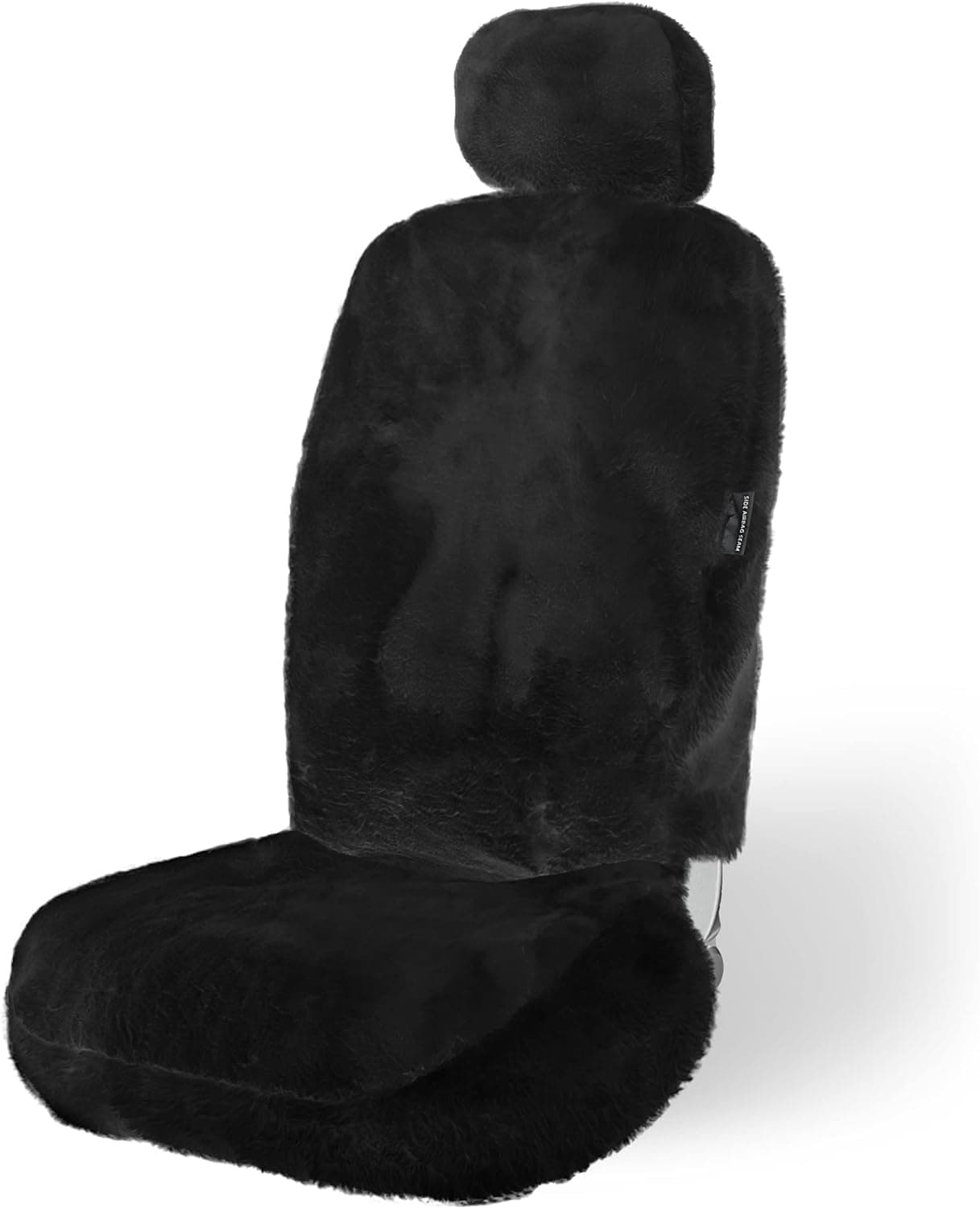 ZONETECH Car Seat Covers Full SetSheepskin Winter Wool Auto Accessories for All Season Protection Include Front Rear Black 1 Pack