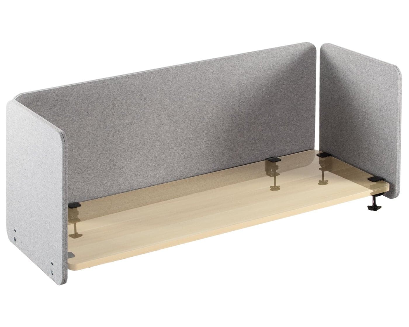 VIVO Clampon Privacy Panels 60 x 24 inch x1 24 x 24 inch x2 Sound Absorbing Cubicle Desk Dividers 3 Acoustic Partitions Gray PP3V108G