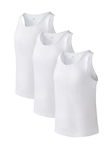 DAVID ARCHY Men's Tank Top Bamboo Rayon Undershirts Tank Shirt Moisture-Wicking A-Shirt for Men, 3-Pack (M, White)