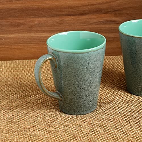 ExclusiveLane 'Blues of Sky' Ceramic Studio Pottery Glazed Coffee Mug Tea Cup (1 Piece, 320 ML, Microwave Safe, Dishwasher Safe)