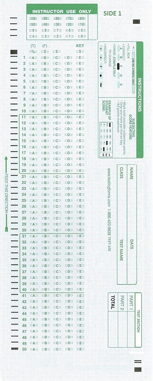 TEST-888E 888 E Compatible Testing Forms (500 Sheet Pack)