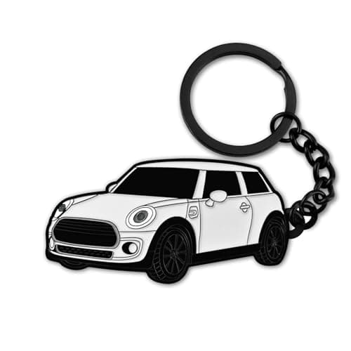 glahorse For Cooper Keychain,For Cooper/Cooper S Accessories 2014-2022,Metal Keychain(White)