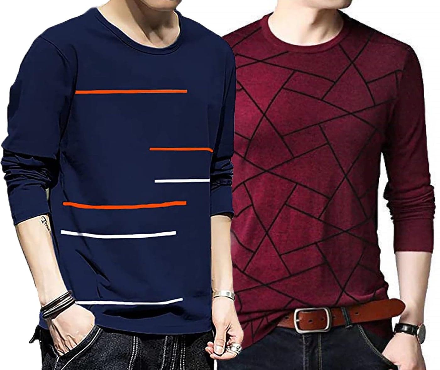 LEOTUDE Men's Regular Fit T-Shirt(PO2_P63-P67_P_Multi_XL)