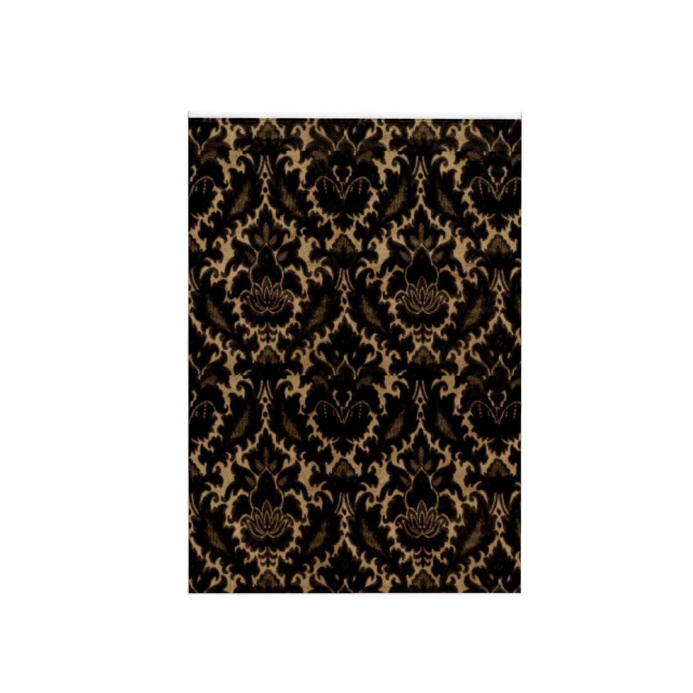 3D Rose Deep Brown Damask Towel 15 x 22