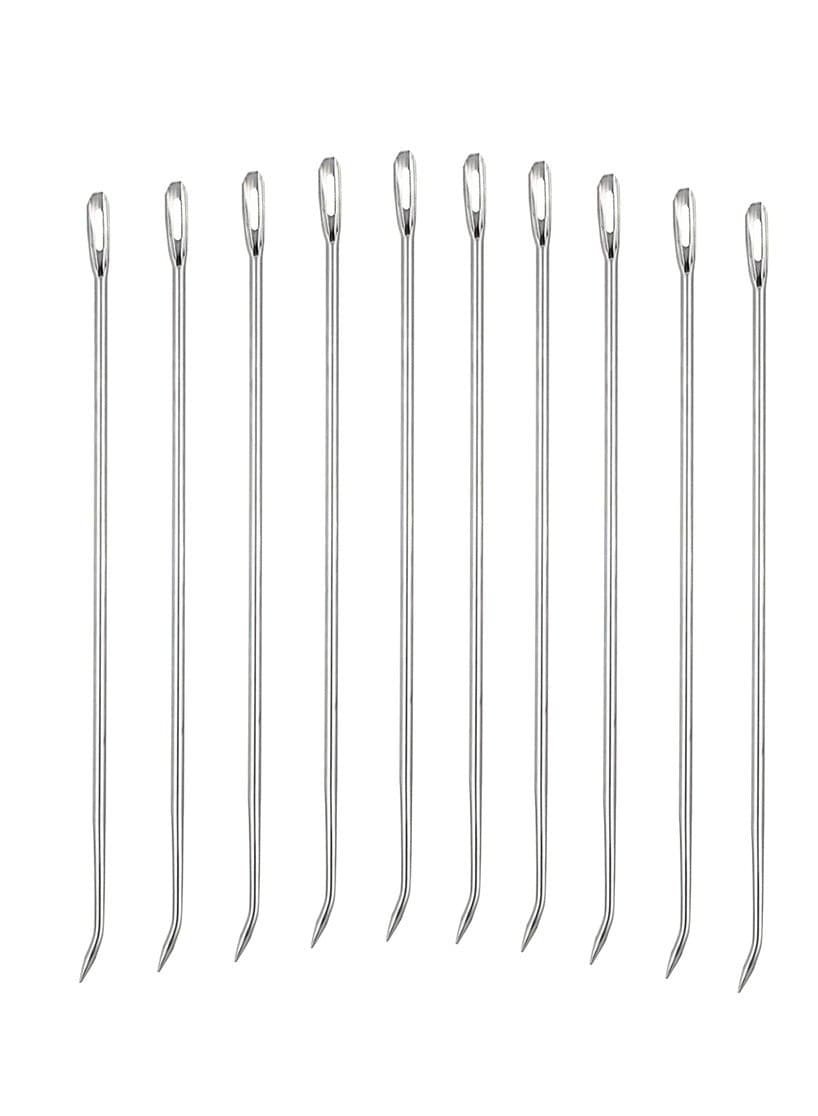 Roasting Trussing Needles, Meat Trussing Needle Stainless Steel Cooking Needles Poultry Trussing Needle for Securing Stuffed Turkey, Chicken, Roasts and Rolled Meats Supplies (10 Pieces)