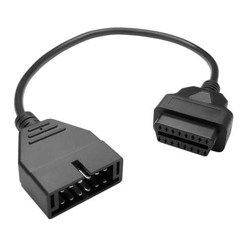 Hirificing OBD1 Scanner OBD1 to OBD2 GM Adapter OBD 1 Scanner Cable Code Reader OBD1 12 Pins to OBD2 OBD II 16 Pins Socket Scan Diagnostic Extension Tool Cable Connector Replacement for GM Popular