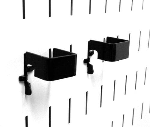 Wall Control 1in x 1in C-Bracket Slotted Metal Pegboard Hook for Wall Control Pegboard and Slotted Tool Board – Black