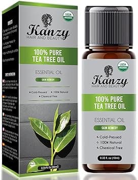 Kanzy Organic Tea Tree Essential Oil 100 Pure Tea Tree Oil for Skin Hair Face Nails Natural Vegan Undiluted for Aromatherapy Diffusers