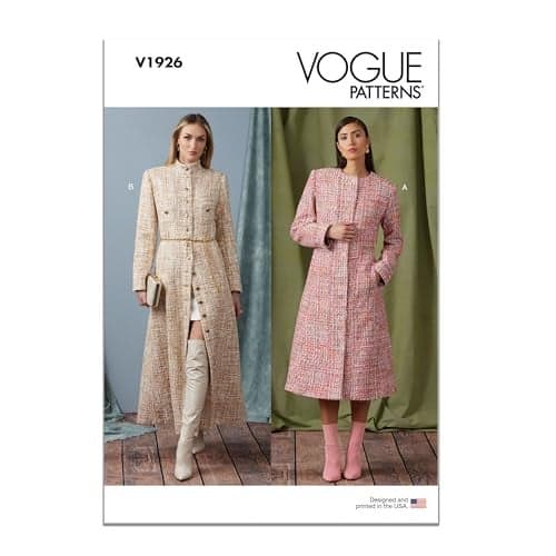 Vogue Misses Coat Sewing Pattern Kit Design Code V1926 Sizes 1820222426