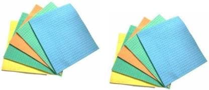 Shopfleet Wipe Clean Sponge Wipes Pack of 10 Cellulose Based Easy to Use Resuable Multicolor