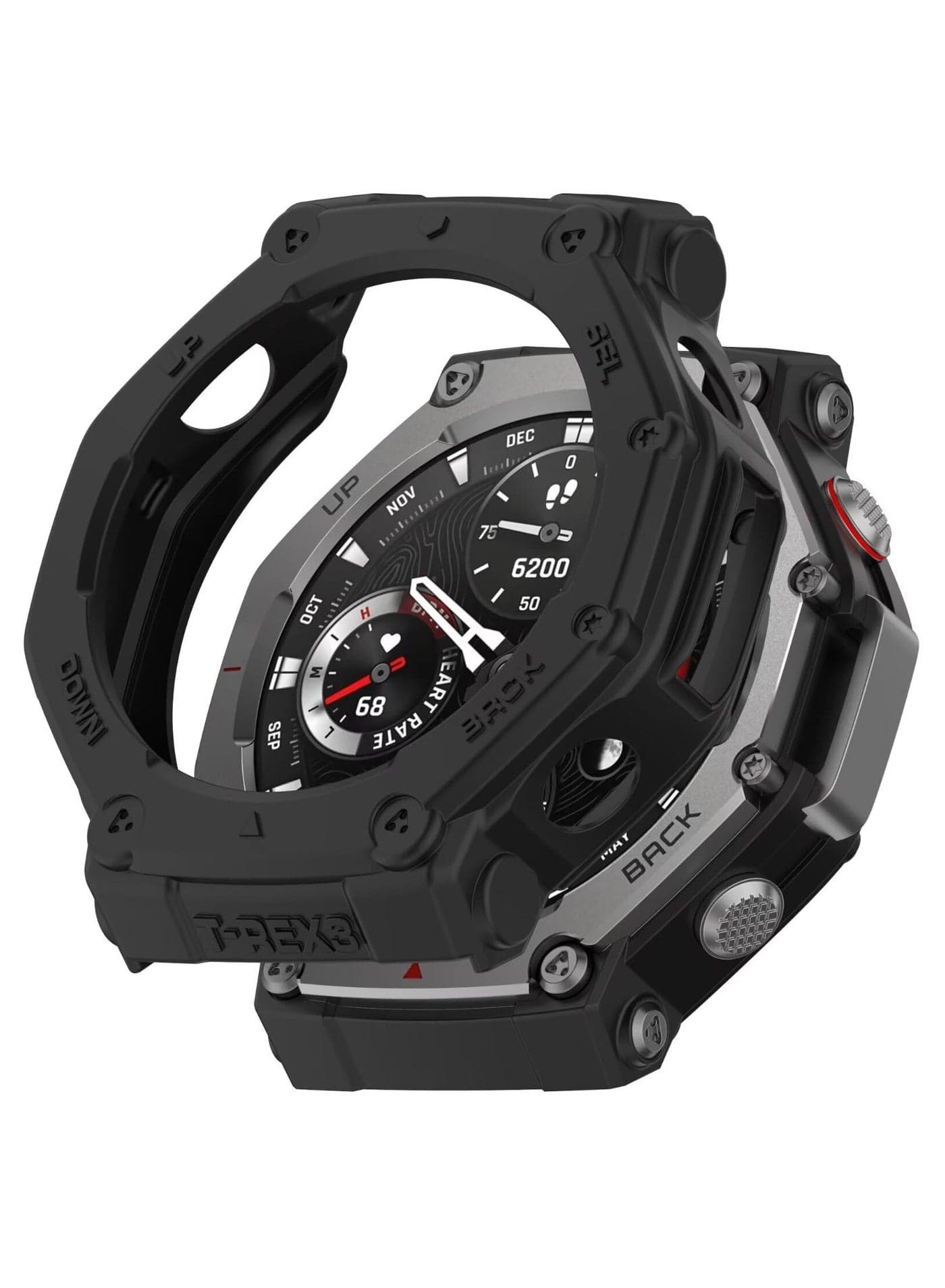 Cover Compatible with Amazfit T-Rex 3 Soft TPU Scratch-Resistant Watch Protective Case Compatible with Amazfit T-Rex 3 (Black)