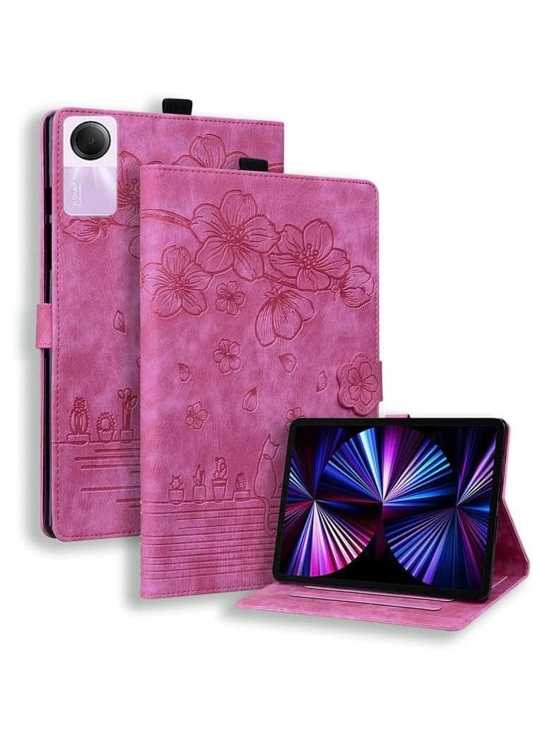 Stand Tablet Protective Cover Compatible with Xiaomi Redmi Pad SE 11inch 2023 Shockproof PU Leather Embossed Folding Stand Protective Cover Flip Case Card Slot Tablet PC Case
