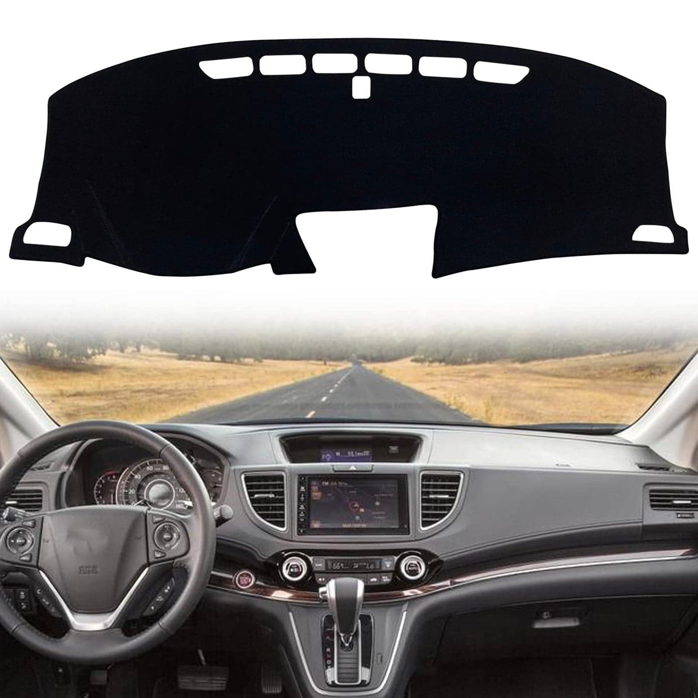 KEEGTBOX Dash Mat Cover Custom Interior Center Console Compatible with Honda CRV SUV 2012 2013 2014 2015 2016 Dashboard mat Covers Accessories 1216 Black Trim