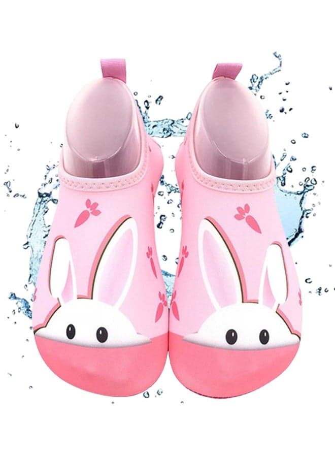 Water Shoes Kids Kids Boys Girls Beach Shoes Kids Beach Swim Shoes Non Slip Toddler Kids Aqua Socks Quick Dry Barefoot Aqua Socks for Swinmming Pool Beach Outdoor (Pink Rabbit)