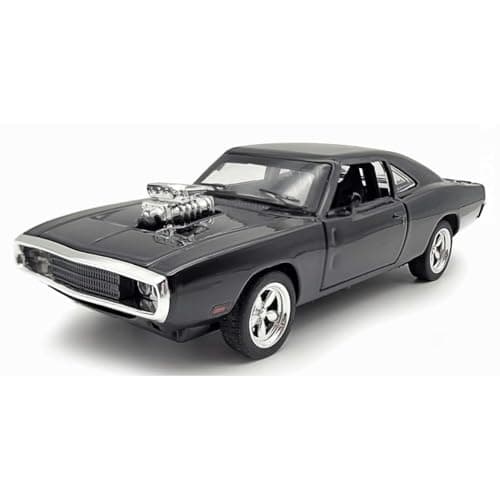DARVICE 132 Fast Furious Racing Cars Toy Dodge Charger Toy Car Model Alloy Diecast Metal Car with Sound Light Model Toys for Boys Gifts Collection, Black