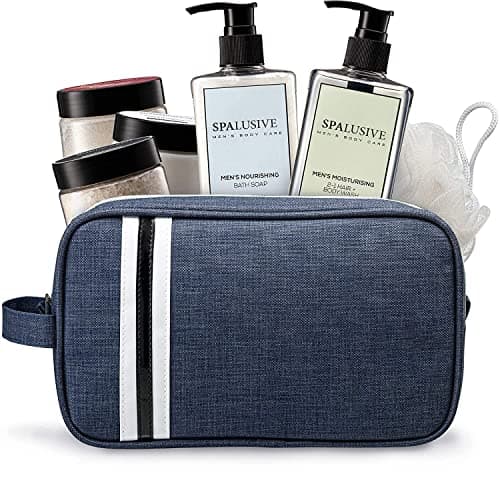 SpaLusive Luxury Spa Gift Set for Men - Natural Men’s Gift Basket - Great Gift For Guys for Holidays, Birthdays, High School, College Grad, Father’s Day Bath And Body Set - Fresh Sandalwood Scent