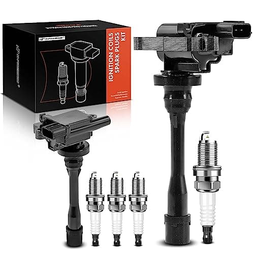 A-Premium 2x Ignition Coil Pack and 4x Iridium Spark Plugs Compatible with Mitsubishi Outlander 2003, Mirage 1997-2002, Lancer 2002-2007, Eclipse 2000-2005, Galant & Chrysler Sebring & Dodge Stratus