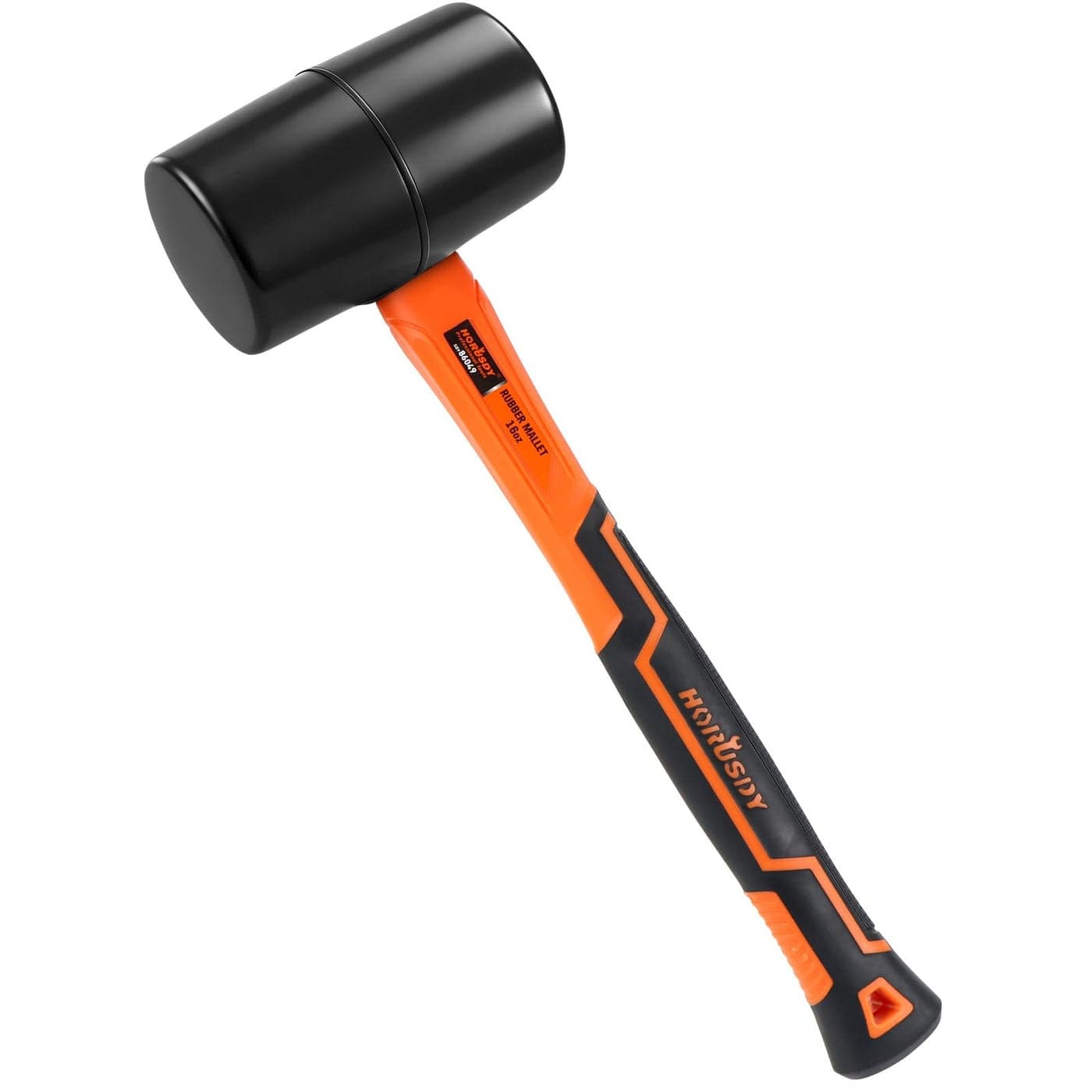 HORUSDY 16oz Durable Rubber Mallet Hammer with Fiberglass Handle NonMarring Blow Tool for Flooring Tent Stakes Woodworking and Camping NonSlip Grip