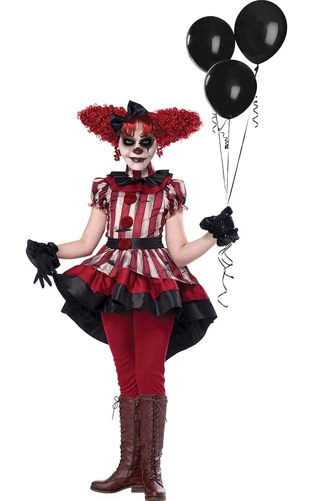 California Costumes Girls Wicked Klown Horror Halloween Costume