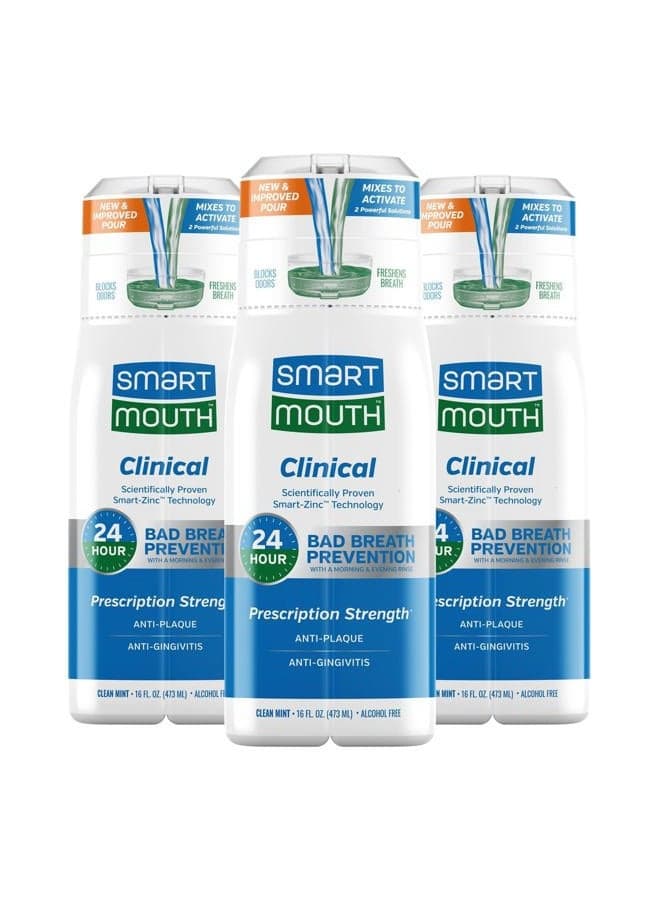 DDS Activated Clinical Mouthwash - for Fresh Breath - Clinical Strength Mouthwash for Gum Health, Gingivitis & More - Clean Mint Flavor, 16 fl oz (3 Pack)