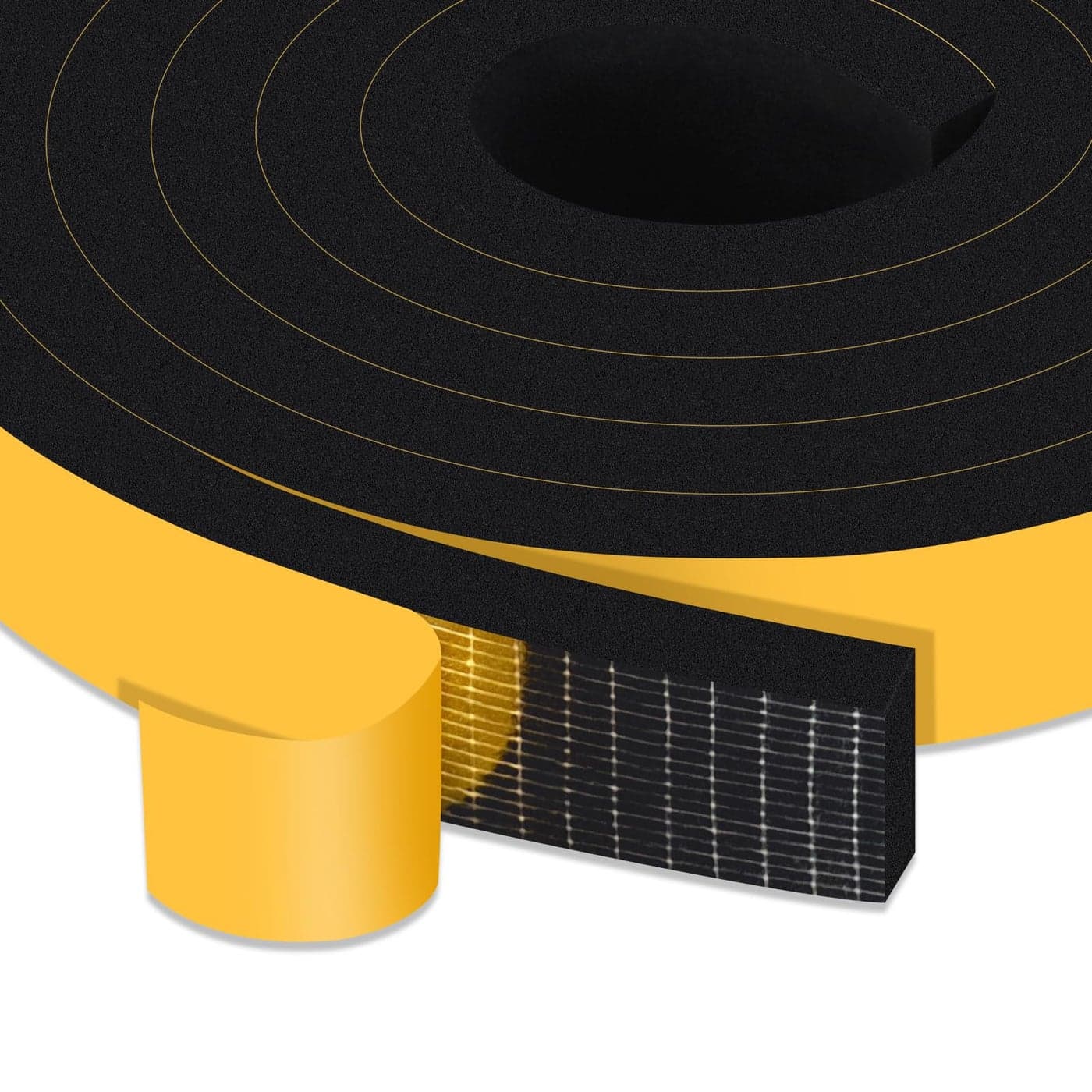Trisiki Strong Adhesive Foam Insulation Tape Weather Strip for Doors and Windows Insulation SoundProof Door Insulation Strip Weatherproof Anticollision Antibug Shockproof1 In x 38 In x 13Ft