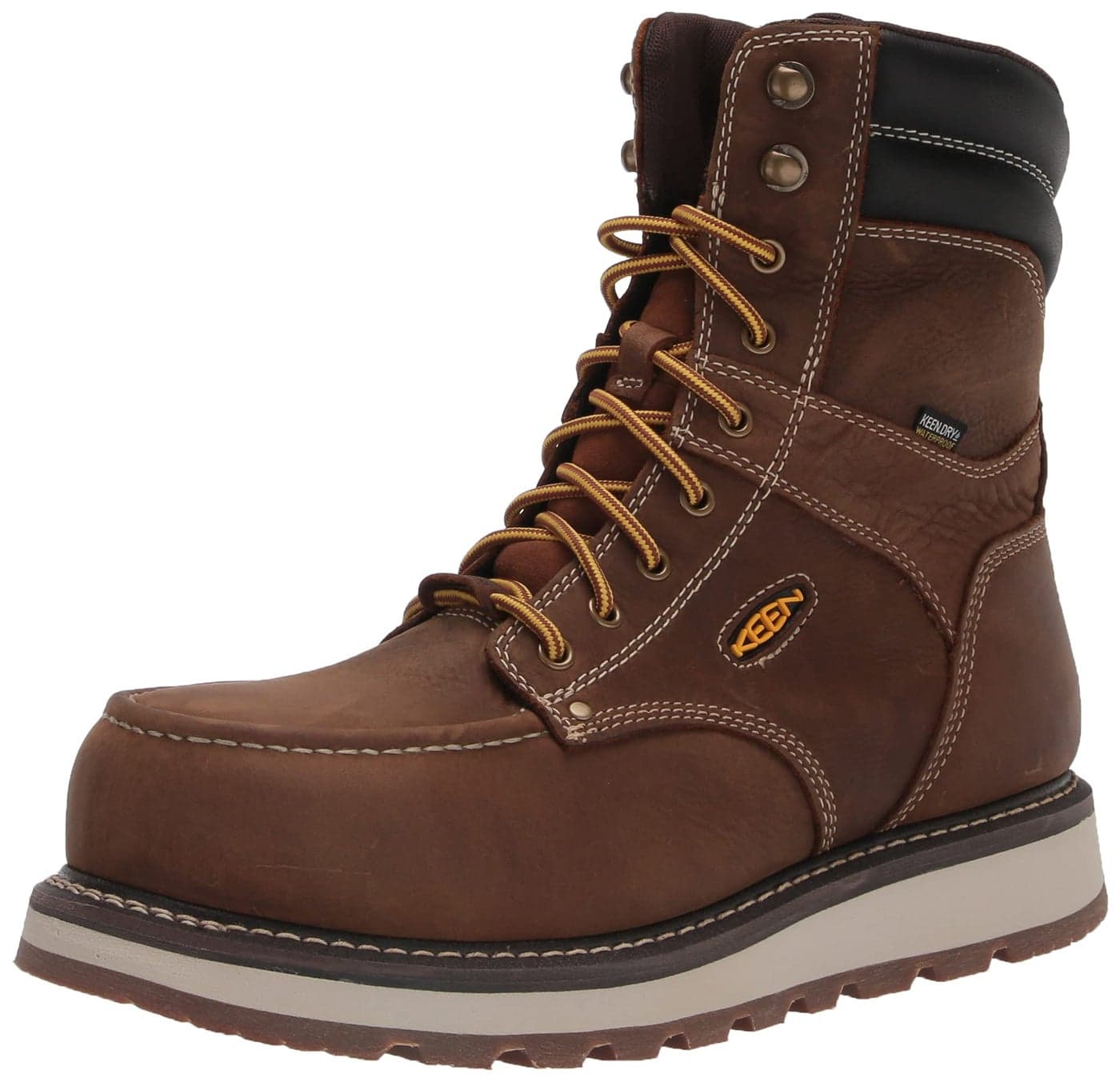 KEEN Utility Mens Cincinnati 8 Waterproof Composite Toe Wedge Work Boots BelgianSandshell Numeric_12 Wide