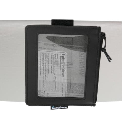 Registration & Insurance Card Document Holder for Visor, Carrying Case for High Road Registration and Insurance Pocket, Adjustable Visor Bag Drivers License Holder, Fit Most Car, SUV and Truck (Black)